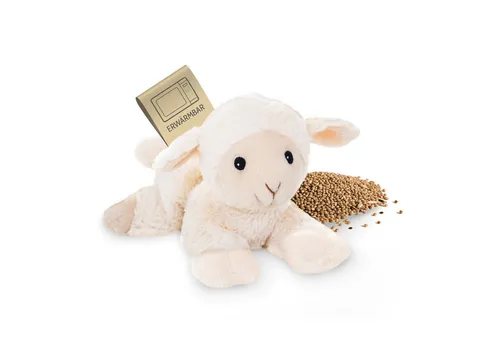Habibi Plush Wärmekissen Lämmchen - Kuscheliges Stofftier - Heizkissen mit herausnehmbarer Hirsefüllung, ideal für Wärme und Entspannung. Mit Jasmin- und Lavendelduft, perfekt zum Wärmen oder Kühlen - der ideale Begleiter für Groß und Klein!