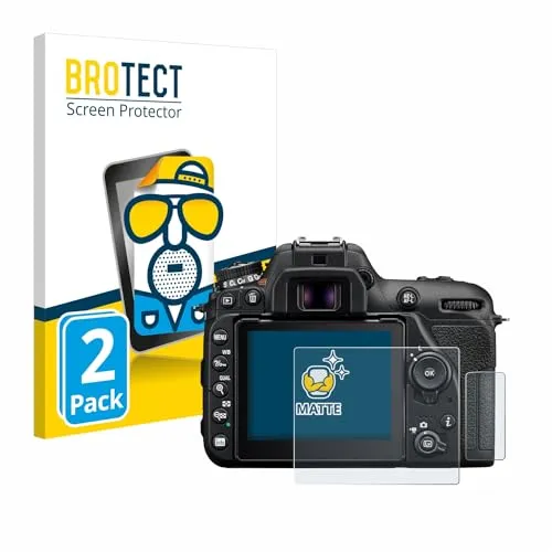 BROTECT Entspiegelungs-Schutzfolie für Nikon D7500 (2 Stück) Matte Displayschutz-Folie, Anti-Reflex, Anti-Fingerprint
