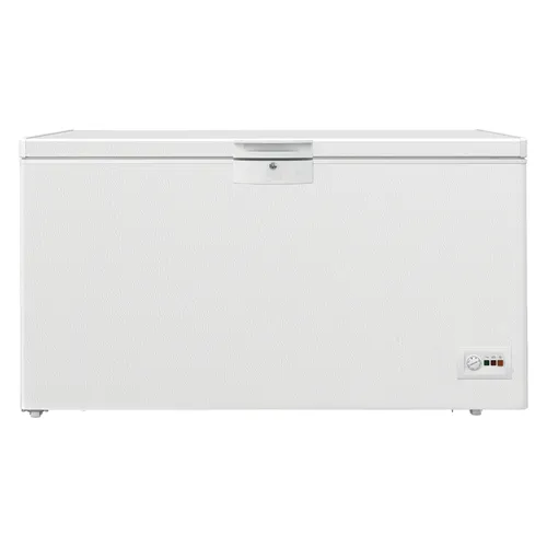 HSM37540 Gefriertruhe weiß - Tiefkühler mit 360 Liter Kapazität, energieeffizienter E-Klasse und mechanischer Temperatur-Regelung für optimale Lagerung.