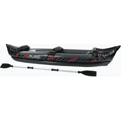 Pure4Fun Kayak-Boot XPRO schwarz (aufblasbar) - Aufblasbares Kajak für 2 Personen, ideal für Seen und Flüsse, mit erhöhten Sitzen für komfortables Paddeln. Leicht und platzsparend, perfekt für unterwegs!