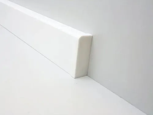 Abschlussleiste Sockelleiste Endstück Endleiste 18 x 50 mm weiß rechts Innen