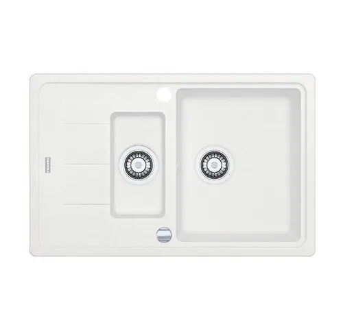 Franke Basis BFG 651-78 Glacier Fragranit Spülbecken - Sanitäranlagen & Zubehör - Hochwertige Granitspüle in elegantem Weiß, mit kurzer Abtropffläche und 1,5 Becken für optimalen Komfort in der Küche.