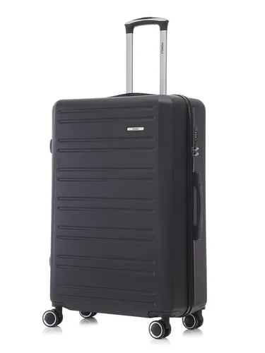 YONSLY Koffer Suitcase XL Schwarz – Trolley Reisekoffer mit 4 Rollen - Robuster Hartschalenreisekoffer mit 360°-Doppelrollen für mühelose Mobilität. Integriertes Sicherheitsschloss und ergonomischer Gummigriff bieten Komfort und Sicherheit auf Reisen.