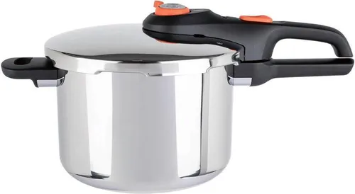 Tefal Secure 5 Schnellkochtopf P25307 6L – Inklusive Dampfkorb - Schnellkochtopf aus Edelstahl mit 6L Kapazität, inklusive Dampfkorb für gesundes Dampfgaren. Ideal für schnelle und schmackhafte Gerichte!