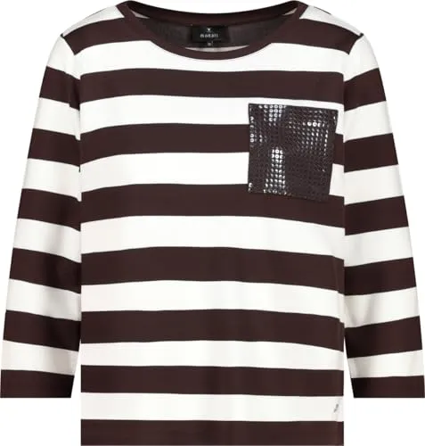 Monari T-Shirt – Elegantes Sweatshirt mit Pailletten - Stylisches T-Shirt aus fließender Viskose, perfekt für jeden Anlass. Mit feiner Struktur, Seitenschlitzen und schimmernder Pailletten-Brusttasche für einen besonderen Look.