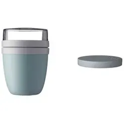 Mepal Lunchbox Lunchpot Fruitpot Snackpot Ellipse - Brotdosen: Praktischer Müslibecher mit 2 separaten Behältern, ideal für Joghurt und Müsli, auslaufsicher und mikrowellengeeignet.