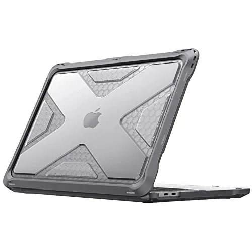 Fintie Hülle Kompatibel mit MacBook Pro 13 Zoll M2/M1 (2022-2016) A2338/A2289/A2251/A2159/A1989/A1706/A1708, Ganzkörper-Rugged TPU Stoßstange Schutzhülle Kompatibel mit MacBook Pro 13, Grau
