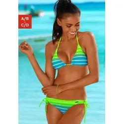 Venice Beach Triangel-Bikini mit Farbverlauf - Stylischer Triangel-Bikini in türkis-gestreift, mit verstellbarem Top und herausnehmbaren Cups für perfekten Sitz und Komfort. Ideal für den Strand oder Pool!