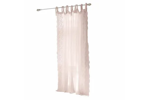 Loberon Gardine Esmera - Romantischer Vintage-Look mit Broderie Anglaise-Spitze - Scheibengardinen & Kurzstores aus natürlichem Leinen, weich fließend und lichtdurchlässig, ideal für einen eleganten Wohnstil im Pastell-Trend.