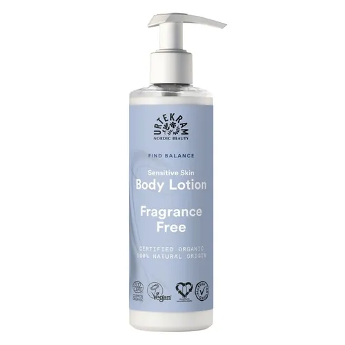 Urtekram Fragrance Free Sensitive Skin Body Lotion - Ganzkörperpflege für empfindliche Haut, schnell einziehend und duftfrei. Mit Bio-Sheabutter und Aloe vera für intensive Feuchtigkeit und seidenweiche Haut.