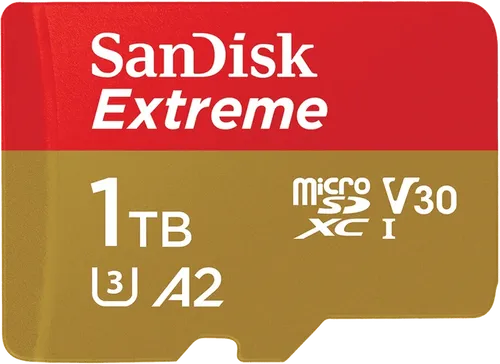 SanDisk Extreme microSDXC UHS-I Speicherkarte 1 TB + Adapter - ultraschnelle 190 MB/s Übertragung, ideal für Smartphones, Actionkameras und Drohnen, extrem robust und mit 30 Jahren Garantie