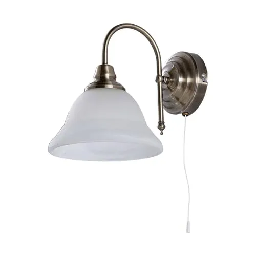 Lindby Wandleuchte Hanna - dimmbar, Antik-Design - Ventilatoren und Lichtlösungen für jeden Raum, dimmbar und ideal für Schlafzimmer, Esszimmer oder Flur. Stilvolles Antik-Design in Weiß und Altmessing.