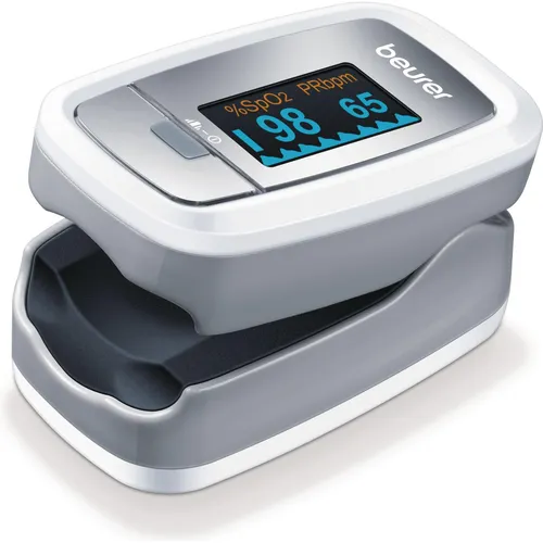 Beurer PO30 Pulsoximeter - Präzise Sauerstoffmessung - Pulsoximeter zur genauen Bestimmung der Sauerstoffsättigung im Blut, ideal für Sport in Höhenlagen und gesundheitliche Überwachung. Kompaktes Design mit Farbdisplay und grafischer Pulsanzeige.