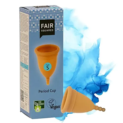 FAIR SQUARED Size S Period Cup Menstruationstasse Menstruationsbecher - Naturreine Menstruationstasse aus Naturkautschuk aus fairem Handel - vegan und Zero Waste