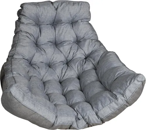 sunnypillow Hängesessel Kissen - Bequeme Auflage für Hängeschaukel in Grau - Hochwertige Sitzauflage für Hängeschaukeln aus Rattan und Polyrattan. Mit 13 cm Dicke bietet sie optimalen Komfort und ist UV-beständig sowie wasserabweisend – ideal für drinnen und draußen.