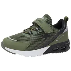 KangaROOS KX-Arg EV Sneaker, Olive/Jet Black, 30 EU - Sneaker für Kids mit atmungsaktivem Mesh-Obermaterial, elastischer Schnürung und Klettverschluss. WMS-System für optimalen Sitz und Ortholite-Einlagen für hohen Tragekomfort.