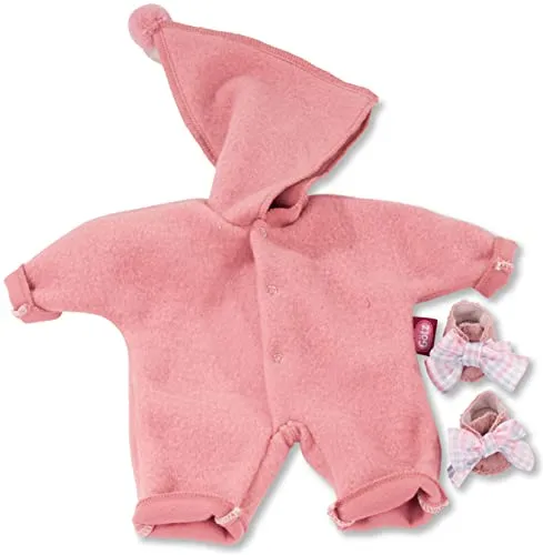 Götz 3403329 Babyanzug Zipfelmütze rosa - Puppenbekleidung Gr. S - 3-teiliges Bekleidungs- und Zubehörset für Babypuppen von 30 - 33 cm