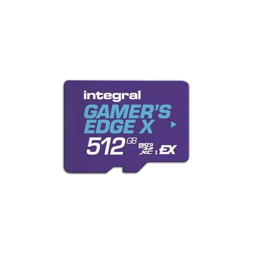 Integral 512GB Gamer's Edge X microSD Express für Switch 2 – bis zu 890MB/s Lesen, 810MB/s Schreiben, 4K, A1, NVMe, High-Speed Gaming, kürzere Ladezeiten, ultraschneller Speicher