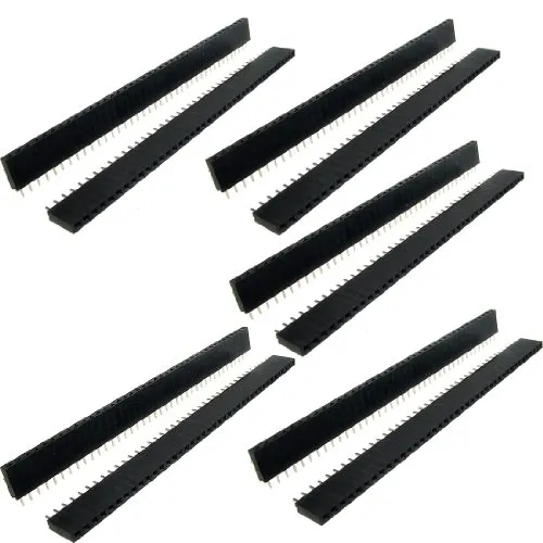 sourcing map 10 pcs 1 x 40 pin 2,54 mm Pitch einreihig gerade PCB Headerändern Pin Buchse de