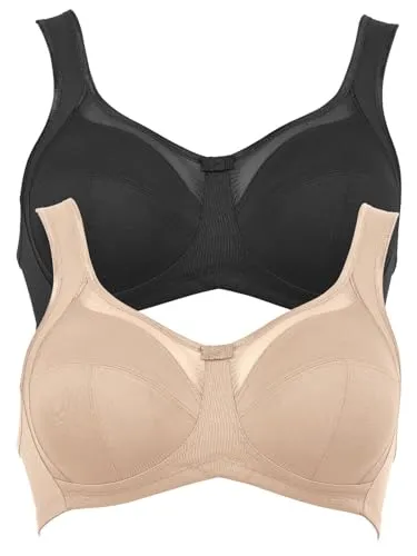 Anita 2er Sparpack Komfort BH Clara 5459 Gr. 80D in 1xhaut 1xschwarz - Hochwertiger Komfort-BH ohne Bügel im praktischen 2er Sparpack. Ideal für den Alltag, bietet er eine perfekte Passform und schlichte Eleganz.