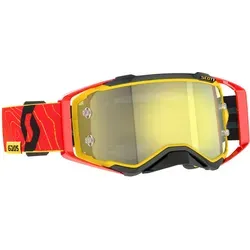 Scott Prospect 6 Days 2024 ESP - Offizielle Crossbrille in Rot/Gelb - Sportbrillen für Enduro- und Offroad-Fans, mit maximalem Sichtfeld und NoFog Anti-Beschlag-Technologie für perfekte Sicht bei jedem Wetter.