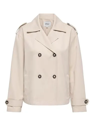 ONLY Female Trenchcoat ONLHANNAH - Stylischer Trenchcoat mit Fly-Away Kragen, hergestellt aus 100% recyceltem Polyester. Perfekt für modische Akzente und vielseitige Outfits.