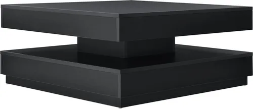 [en.casa] Couchtisch 'Florenz' 76x76x38cm - Eleganter Wohnzimmertisch mit drehbarer Tischplatte und praktischer Ablagefläche für zusätzlichen Stauraum. Ideal für stilvolle Wohnzimmer.