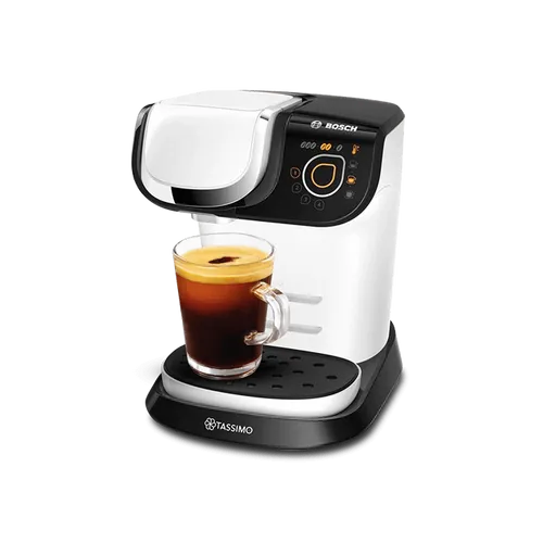 Tassimo My Way weiß - Kaffeemaschine 3001 - Individuelle Getränkeauswahl: Stelle Intensität, Größe und Temperatur nach deinem Geschmack ein. Genieße deine Lieblingsgetränke auf Knopfdruck mit 2 Jahren Herstellergarantie von Bosch.