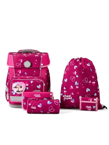 School-Mood Champion Maxx Pro Schulranzen-Set 6-teilig - Violett - Das 6-teilige Schulranzen-Set von School-Mood bietet optimalen Komfort für Schüler der 1.-4. Klasse. Robustes Material, praktische Fächer und ein kinderleichter Magnetverschluss machen es zum idealen Begleiter im Schulalltag.