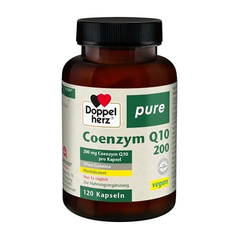 Doppelherz Coenzym Q10 Kapseln 120 St (60.7 g) - Sonstige Mineralstoffe - Hochdosierte 200 mg Coenzym Q10 pro Kapsel, vegan und ohne Gelatine, Gluten oder Laktose für eine gesunde Lebensweise.