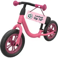 Hudora Laufrad "Up 10" in Pink - Ideal für Kinder ab 12 Monaten - Laufrad mit robustem Stahlrahmen und Anti-Shaking-Geometrie, perfekt für die ersten Fahrversuche und spielerisches Lernen.
