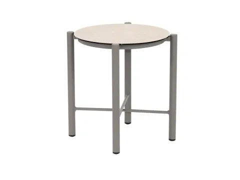 AppleBee Bora Bora Beistelltisch 40x46cm Aluminium taupe - Eleganter Beistelltisch aus pulverbeschichtetem Aluminium, ideal für den Innen- und Außenbereich. Langlebig und wetterbeständig, perfekt für entspannte Stunden im Freien.