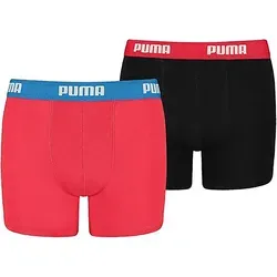 PUMA Boxershorts Jungen Basic Unterwäsche (2er Pack) rot|schwarz 122-128