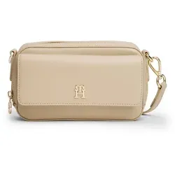 Tommy Hilfiger TH Icon Umhängetasche 20 cm beige - Handtaschen mit praktischem Reißverschlussfach, robustem Polyurethan und abnehmbarem Umhängeriemen für angenehmen Tragekomfort – ideal für den modernen Alltag!