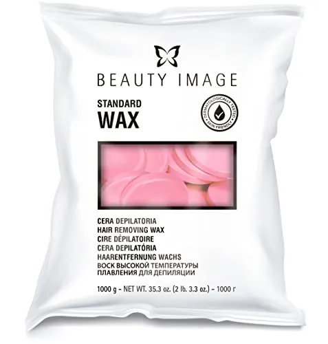 BEAUTY IMAGE Wachs mit Bienenwachs. Haarentfernung ohne Streifen für Körper, Achseln, Gesicht, Augenbrauen und empfindliche Bereiche. Geeignet für empfindliche Haut. Hagebutte [1 Kg]