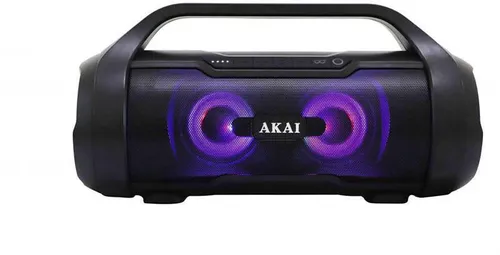 Akai ABTS-50 Tragbarer Lautsprecher - Tragbarer Stereo-Lautsprecher mit 15 W RMS, wasserdicht (IPX5) und Bluetooth 5.0 für kabellosen Genuss bis 10 m, ideal für unterwegs.