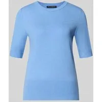 Betty Barclay Strickshirt Viskose-Mix Rundhals Bleu Größe 42 - Elegantes Damen Strickshirt von Betty Barclay aus weichem Viskose-Mix. Mit Rundhalsausschnitt und halblangen Ärmeln ideal für vielfältige Anlässe. Vielseitig kombinierbar für jeden Tag.