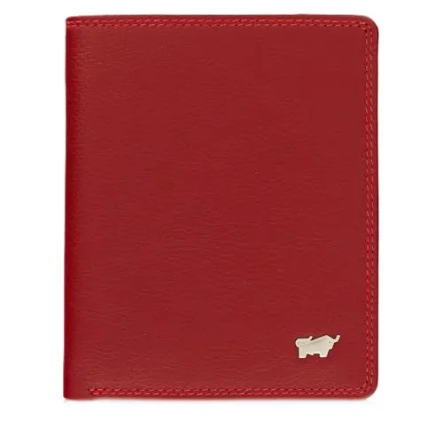 BRAUN BÜFFEL - Ausweishülle Kartenhalter Herren aus echtem Rindleder Golf 2.0 - Cardholder Ausweisetui mit 6 Kunststoffhüllen & 4 Kartenfächer für Ausweis, Führerschein, Visitenkarten etc. - Rot
