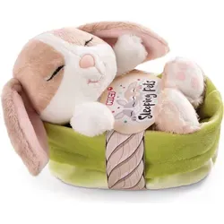 NICI Kuscheltier Sleeping Pets Hase cappuccino 12cm im grünen Körbchen - Kuscheltier Sleeping Pets Hase aus weichem Plüsch, ideal für Kinder zum Spielen und Kuscheln. Die kompakte Größe von 12 cm und das stilvolle Körbchen machen ihn zum perfekten Begleiter für jedes Kinderzimmer.