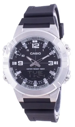 Casio AMW-870-1AVDF Herrenuhr - Moderne Herrenuhr mit hochwertigem Quartz-Uhrwerk, wasserdicht bis 50 m. Ideal für stilbewusste Männer, ausgestattet mit Weltzeit-Anzeige, Stoppuhr und Alarm.