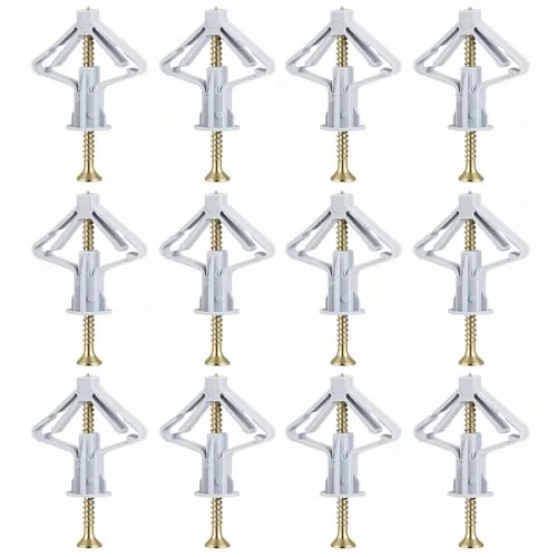 Stück Hohlraumdübel Butterfly Rigipsdübel Gipskartondübel Rigips Dübel mit Schrauben Trockenbau Spreizdübel m8 Plasterboard Fixings für Rigips Gipskarton Rigipsplatten Gipsfaserplatten Hohlwand 50