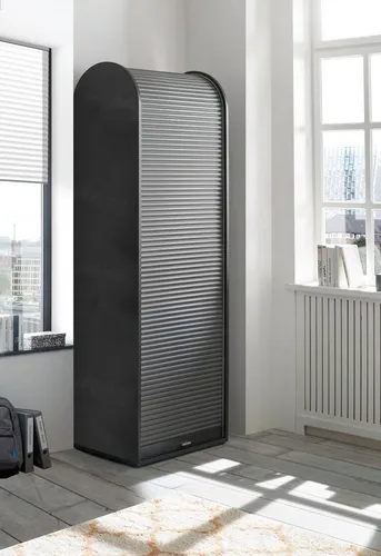 Mäusbacher Jalousieschrank in graphit - Büroschrank mit 2 Einlegeböden, platzsparend und ideal für die Organisation im Büro. Robuste Rollo-Türen und elegante graphit-Farbe bieten modernen Stauraum.