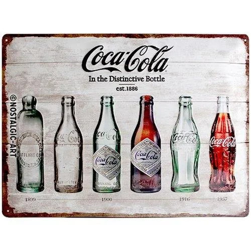 Nostalgic-Art Coca-Cola Bottles Retro Blechschild 30x40cm - Retro Blechschild für Bar und Küche, bringt nostalgisches Flair mit dem ikonischen Coca-Cola Design in Ihr Zuhause.