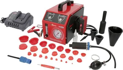 Nebelmaschine zur Lecksuche mit 2 Ah Akku - KS TOOLS 550.1470 - Ölnebelgerät mit 36 Teilen, ideal für präzise Lecksuche. Kompakt und leicht mit nur 5,5 kg, perfekt für den professionellen Einsatz.