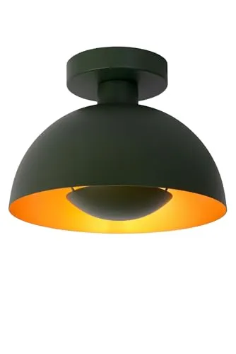 LUCIDE SIEMON Deckenleuchte - Ø 25 cm in Grün - Moderne Deckenleuchte aus robustem Stahl, ideal für LED-Lampen und dimmbar für individuelles Lichtambiente.