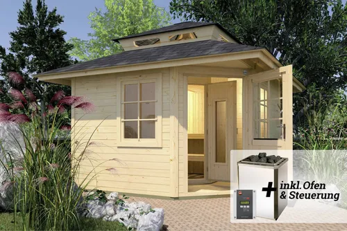 Weka Saunahaus KURIKKA 7,5 kW OS - Gartensauna für Entspannung im eigenen Garten - Hochwertige Weka Gartensauna mit 7,5 kW Leistung, ideal für entspannende Wellnessmomente im eigenen Garten.