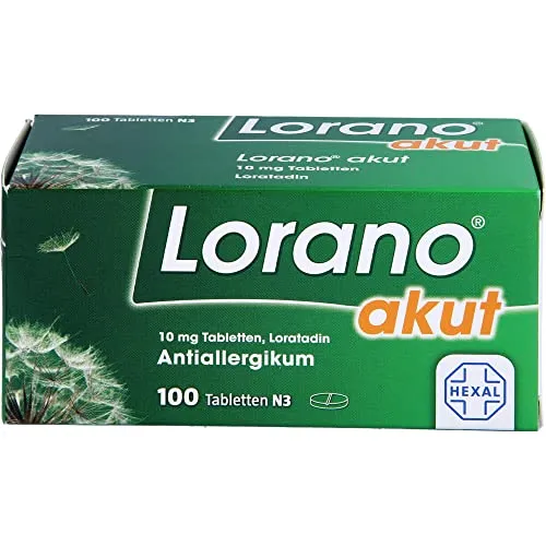 Lorano akut Antiallergikum 100 St - Arzneimittel gegen Allergien, rezeptfrei erhältlich und ideal zur schnellen Linderung von Allergiesymptomen.
