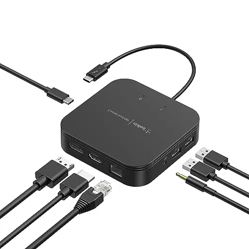 Belkin Thunderbolt 3 Dock Standard F4U110bt - Thunderbolt 3 Dock mit 40 Gbit/s, unterstützt bis zu 2x 4K-Monitore und bietet umfangreiche Anschlussmöglichkeiten für Mac und Windows Laptops