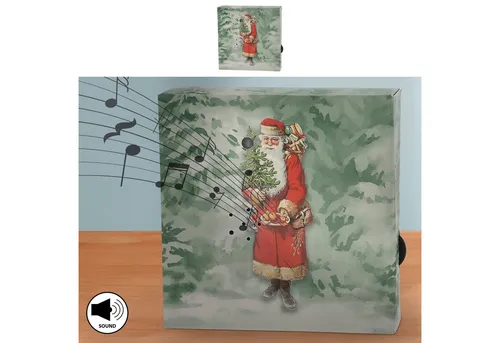 CEPEWA Bewegungsmelder Soundbox 'Santa' mit Weihnachtsklängen - Bewegungsmelder Soundbox im nostalgischen Santa-Design, aktiviert durch Bewegung und bringt stimmungsvolle Weihnachtsmelodien in Ihr Zuhause.