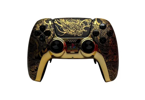 Paju-technik Dark Golden Dragon Paddles - PlayStation 5 Controller - Controller für PS5 mit 15 Tasten, ergonomischem Textured Grip und leistungsstarker 1560 mAh Li-Ion Batterie für stundenlangen Spielspaß.